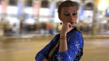 Картинка 3д+графика люди+ people девушка взгляд фон