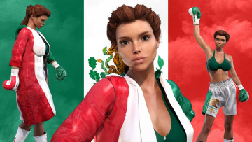 обоя 3д графика, спорт , sport, фон, взгляд, девушка