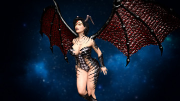 Картинка 3д+графика существа+ creatures демон фон взгляд девушка