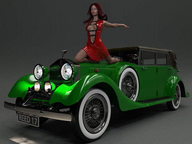 Обои картинки фото 3д графика, люди-авто, мото , people- car ,  moto, фон, взгляд, девушка