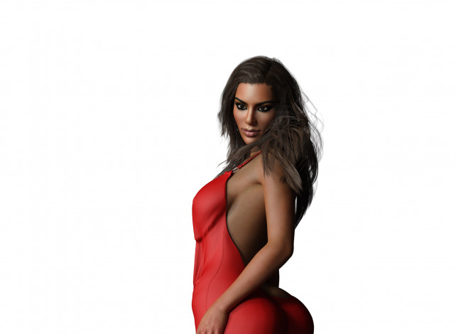 Обои картинки фото 3д графика, люди , people, девушка, взгляд, фон