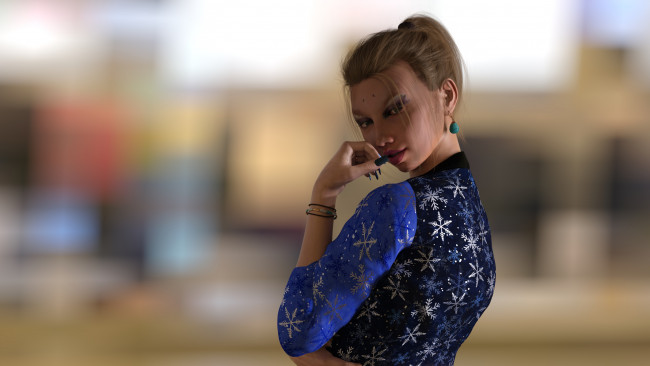 Обои картинки фото 3д графика, люди , people, девушка, взгляд, фон