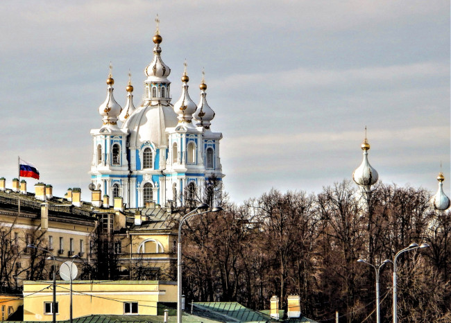 Обои картинки фото города, - православные церкви,  монастыри, здание, город, церковь, православный храм, cмольный воскресения христова собор, левый берег невы, cанкт-петербург