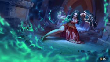 Картинка видео+игры ---другое магия щит девушка