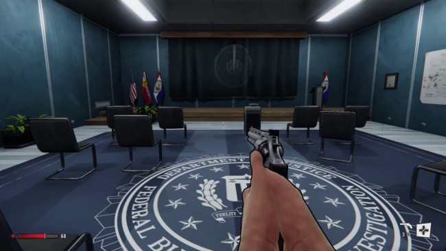 Обои картинки фото видео игры, xiii, руки, оружие, кресла, зал, белый, дом