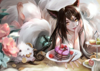 Картинка видео+игры league+of+legends ahri сладости