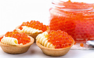 Картинка еда икра деликатес красная тарталетки