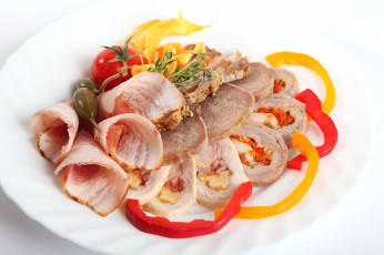 Картинка еда колбасные+изделия ветчина язык перец