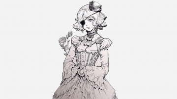 Картинка рисованное люди девушка глаз платье