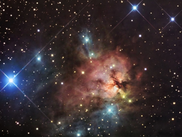 Обои картинки фото ngc, 1579, северная, трехраздельная, туманность, космос, галактики, туманности