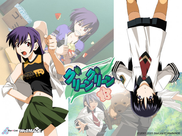 Обои картинки фото жаркое, лето3, аниме, green