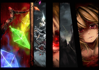 Картинка аниме touhou kirisame marisa flandre scarlet hakurei reimu