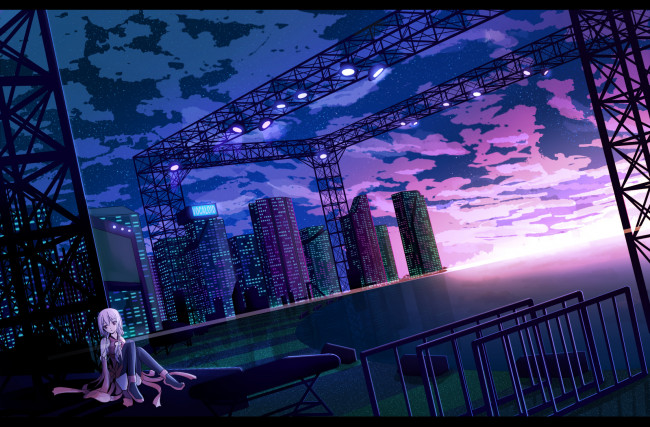 Обои картинки фото аниме, guilty, crown, yuzuriha, inori