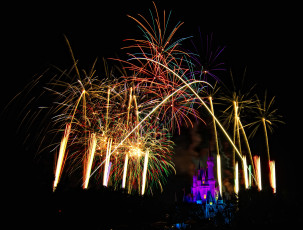 Картинка города диснейленд зрелище штат флорида сша фейерверк шоу представление