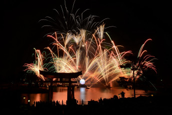 Картинка города диснейленд америка usa сша штат флорида фейерверк представление шоу зрелище