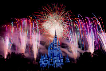 Картинка города диснейленд шоу представление зрелище фейерверк сша замок золушки штат флорида