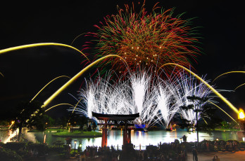 Картинка города диснейленд сша фейерверк шоу представление зрелище штат флорида