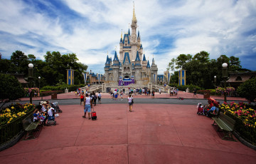 Картинка города диснейленд парк замок площадь