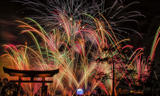 Обои картинки фото города, диснейленд, штат, флорида, сша, фейерверк, шоу, представление, зрелище