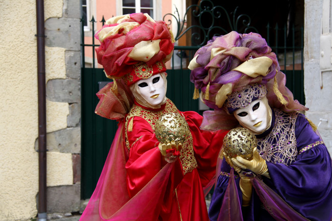 Обои картинки фото разное, маски, карнавальные, костюмы, венеция, карнавал