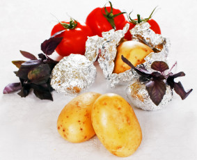 Картинка еда картофель помидоры