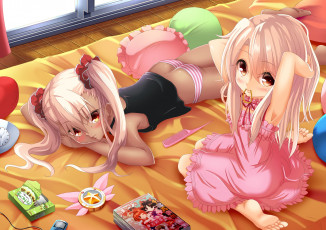 Картинка аниме *unknown+ другое девушки кровать подушки расческа