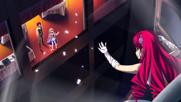 Картинка gensou+no+idea аниме *unknown+ другое столы окно makita maki gensou no idea девушки парень kujou mitsuki здание арт