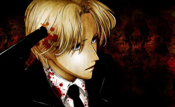 Картинка аниме -weapon +blood+&+technology pink sakura парень арт monster johan liebert