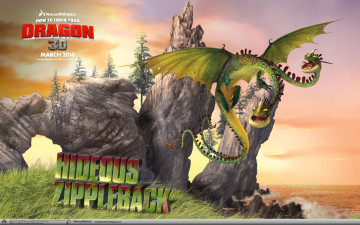 обоя how to train your dragon, мультфильмы, скалы
