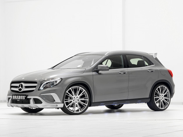 Обои картинки фото автомобили, brabus, mercedes-benz, gla-klasse, серый, 2014г, x156