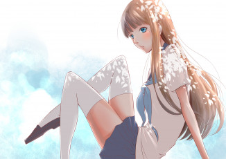 Картинка аниме unknown +другое девушка арт взгляд школьная форма