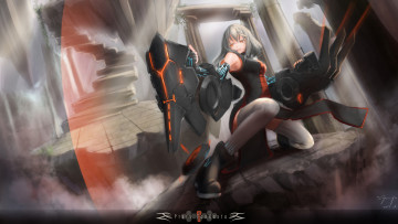 Картинка аниме pixiv+fantasia девушка pixiv fantasia kura yukikaze оружие лестница