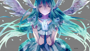 Картинка аниме vocaloid девушка крылья hatsune miku