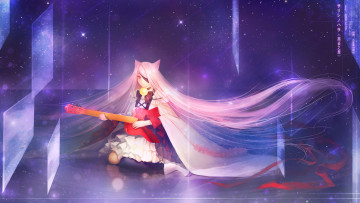 Картинка аниме vocaloid гитара девушка арт orry hatsune miku