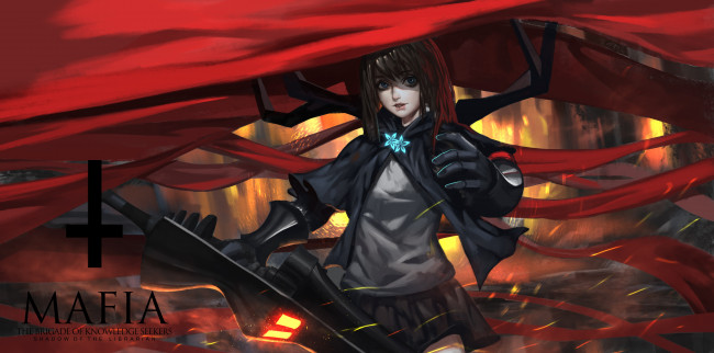 Обои картинки фото аниме, pixiv fantasia, плащ, девушка, арт, baka, mh6516620, pixiv, fantasia