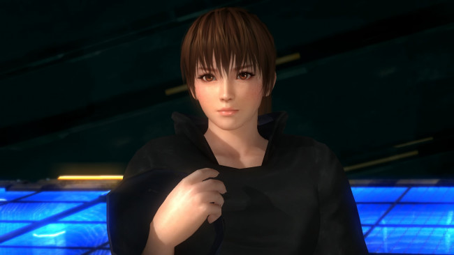 Обои картинки фото видео игры, dead or alive 5, фон, девушка, взгляд