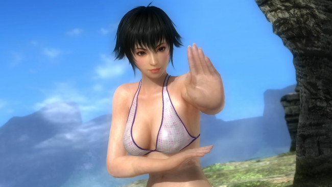 Обои картинки фото видео игры, dead or alive 5, фон, поза, взгляд, девушка