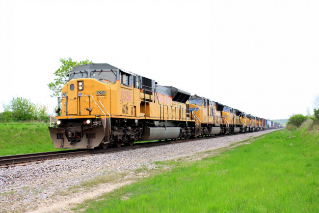 Обои картинки фото техника, поезда, состав, дорога, рельсы, локомотив, железная