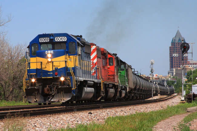 Обои картинки фото техника, поезда, железная, состав, локомотив, рельсы, дорога