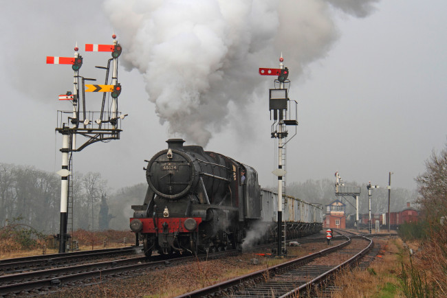 Обои картинки фото техника, паровозы, дорога, железная, паровоз, рельсы