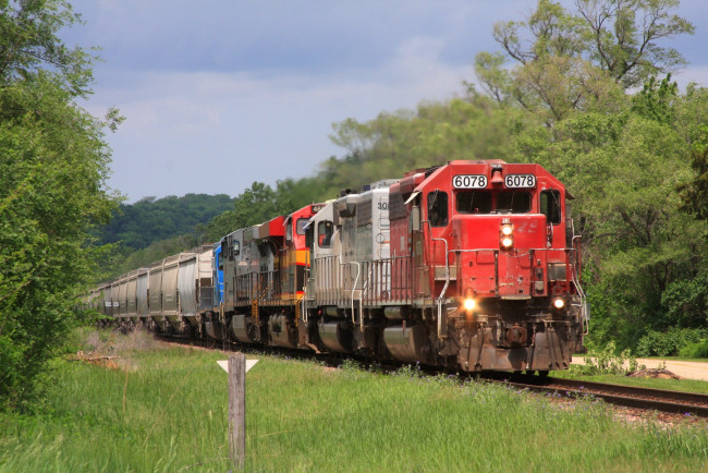 Обои картинки фото техника, поезда, состав, рельсы, локомотив, дорога, железная
