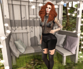 Картинка 3д+графика люди+ people рыжая фон взгляд девушка интерьер