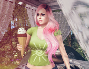 Картинка 3д+графика люди+ people девушка взгляд фон