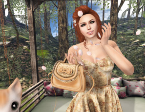 Картинка 3д+графика люди+ people рыжая фон взгляд девушка