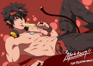 Картинка аниме животные +существа парень мороженое