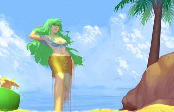 Картинка аниме unknown +другое пляж девушка