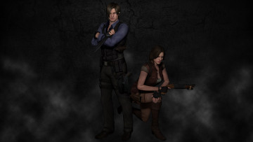 Картинка 3д+графика фантазия+ fantasy фон взгляд девушка парень оружие