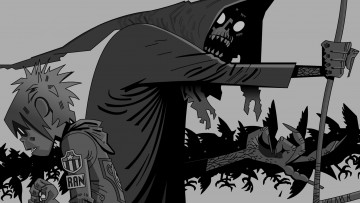 Картинка музыка gorillaz капюшон коса 2d смерть