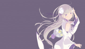 Картинка аниме re +zero+kara+hajimeru+isekai+seikatsu девушка фон взгляд