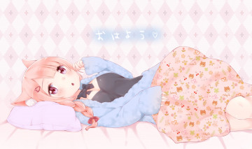 Картинка аниме животные +существа девочка